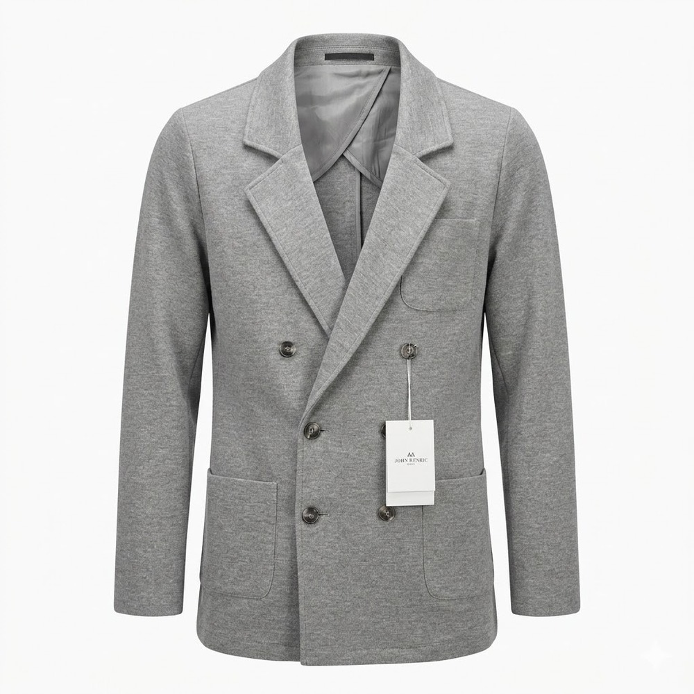 NEW John Henric Sweden‎ Men's MEDIUM Gray Double Breasted Blazer Jacket - CJ